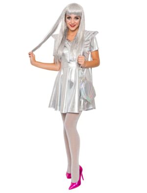 Kleid Space Damen silber S/M