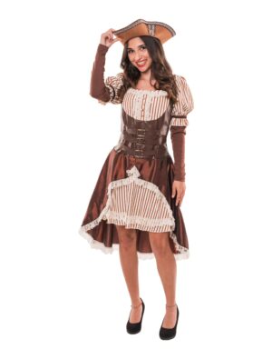 Kleid Steampunk braun S