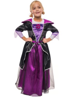 Kleid Vampir Mädchen schwarz/lila