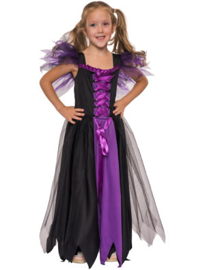 Kleid Vampir Mädchen schwarz/lila