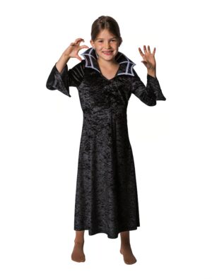 Kleid Vampir mit Kragen Kinder schwarz 140