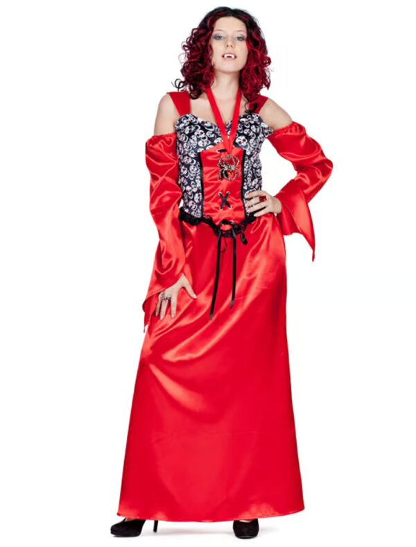 Kleid Vampirdame Damen rot XL
