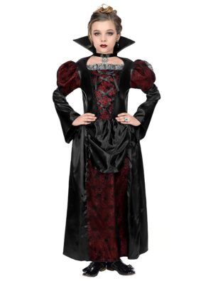 Kleid Vampirin Kinder Mädchen schwarz/rot 158