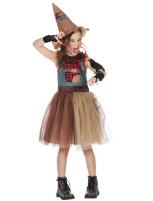 Kleid Vogelscheuche Kinder 2-tlg. Mädchen braun