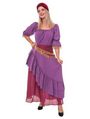 Kleid Wahrsagerin 2-tlg. lila XS