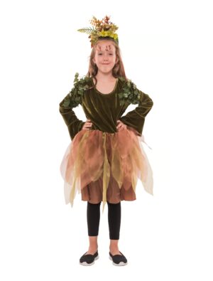 Kleid Waldfee Kinder grün/braun 116