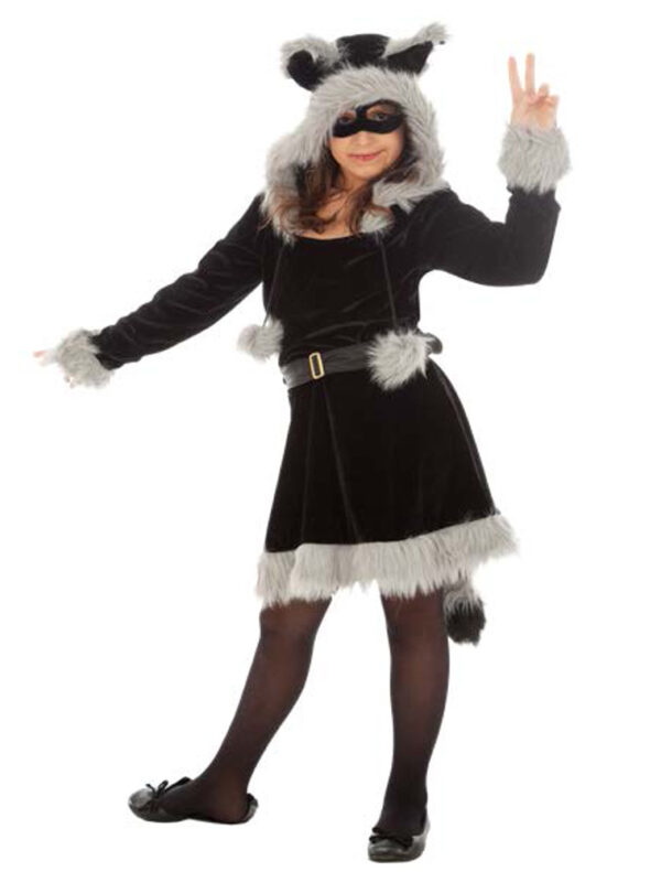 Kleid Waschbär 2tlg. schwarz/grau