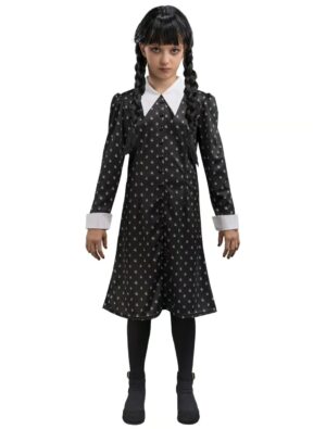 Kleid Wednesday Addams Mädchen schwarz