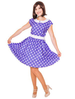 Kleid mit Punkten 2-tlg. violett 2XL