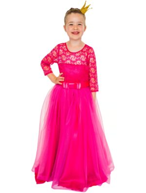 Kleid mit Spitze und Tüll Kinder pink