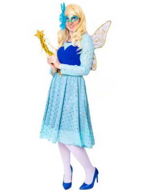 Kleid mit Sternen Damen blau XL
