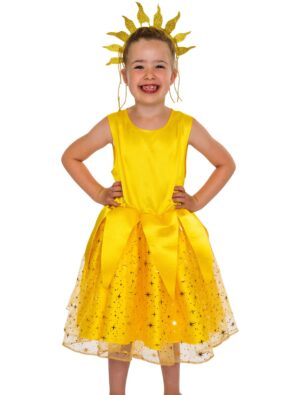Kleid mit Tüll und Sternen Kinder goldgelb