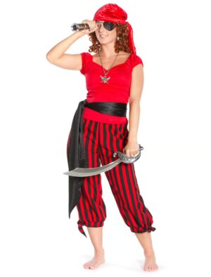 Kniebundhose Damen rot/schwarz 48