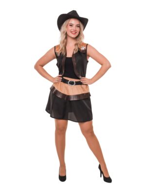 Kostüm Cowgirl 3-tlg. schwarz/braun S/M