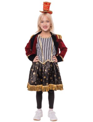 Kostüm Dompteurin 2-tlg. Kinder schwarz/weiß/rot 4-6 Jahre