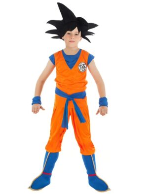 Kostüm Goku Saiyan Dragon Ball Z 7-tlg. orange