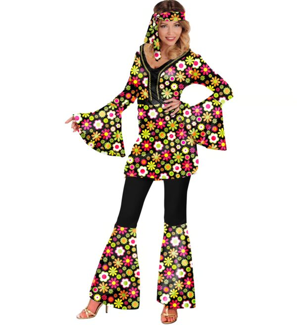 Kostüm Hippie Style Damen bunt M Farbe: bunt