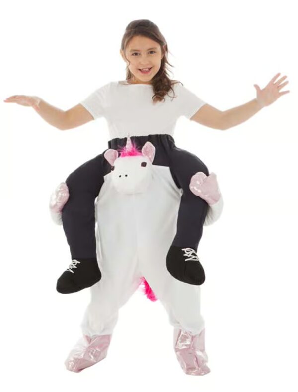 Kostüm Huckepack Einhorn Kinder weiß 140