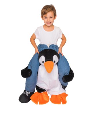 Kostüm Huckepack Pinguin Kinder Farbe: schwarz/weiß