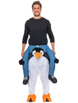 Kostüm Huckepack Pinguin schwarz/weiß one size