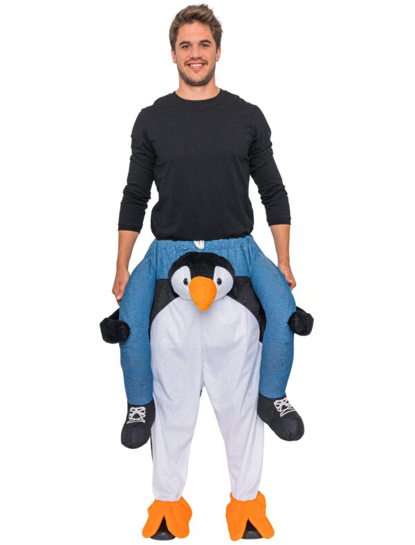 Kostüm Huckepack Pinguin schwarz/weiß one size