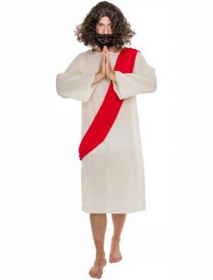 Kostüm Jesus 2-tlg. Herren beige/rot S/M