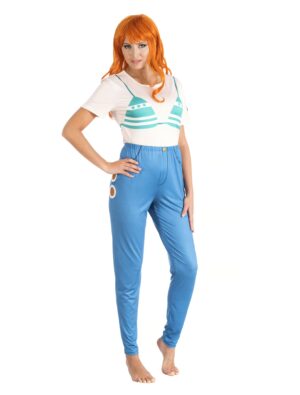 Kostüm Nami One Piece 2-tlg. Damen blau/weiß M