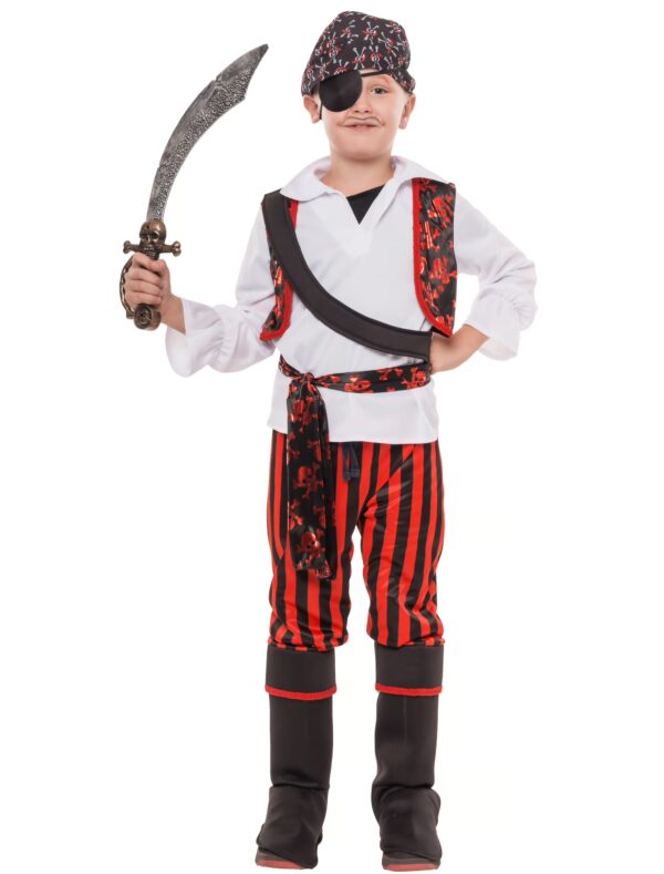 Kostüm Pirat 4-tlg. Kinder schwarz/weiß/rot 4-6 Jahre