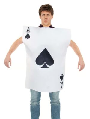 Kostüm Spielkarte Pik-Ass schwarz/weiß/rot one size