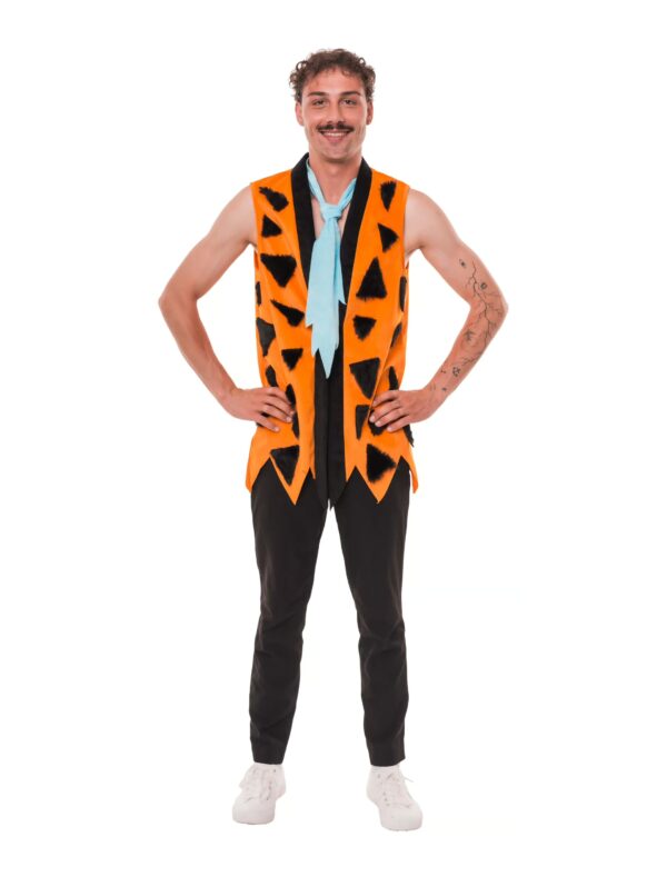 Kostüm Steinzeitmann 2-tlg. orange/schwarz S/M