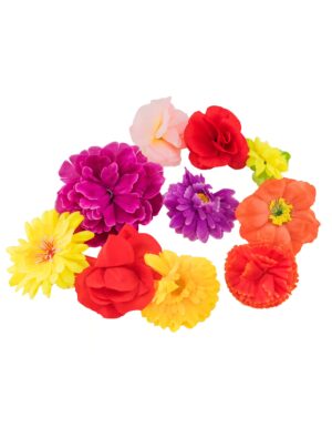 Kostümzubehör 10 Blumen im Beutel bunt Farbe: bunt