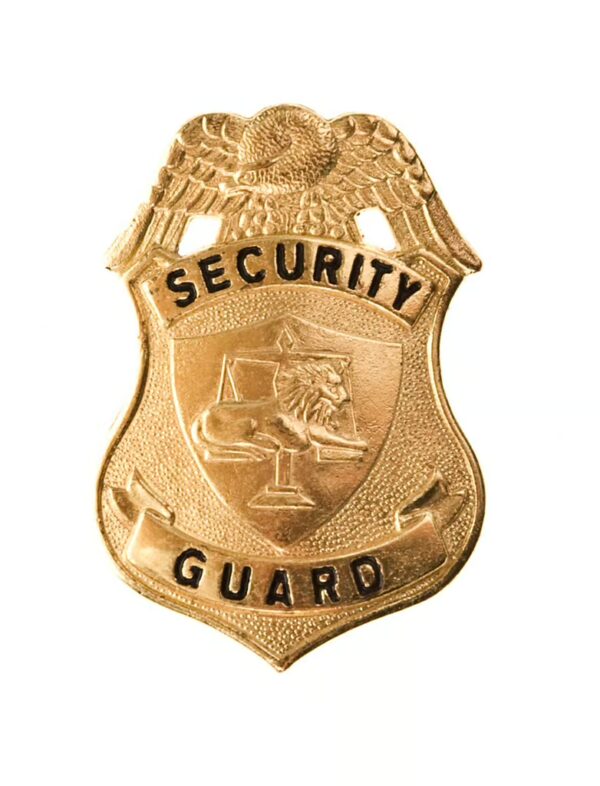 Kostümzubehör Abzeichen Security Guard gold