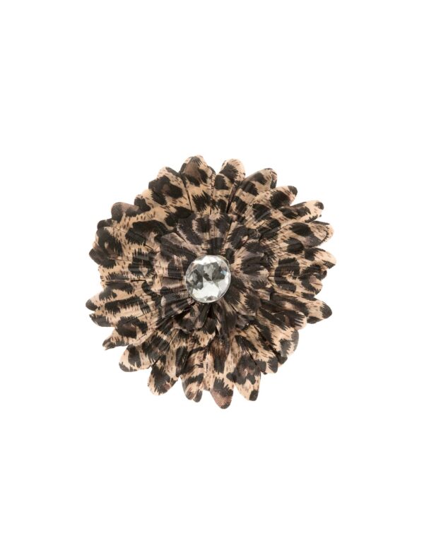 Kostümzubehör Ansteckblume Leopard Farbe: schwarz/weiß