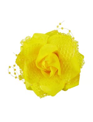 Kostümzubehör Ansteckblume Rose gelb