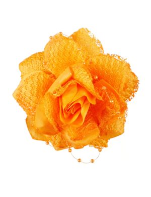 Kostümzubehör Ansteckblume Rose orange