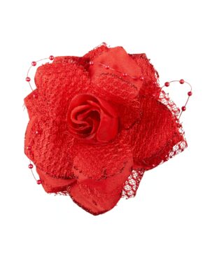 Kostümzubehör Ansteckblume Rose rot