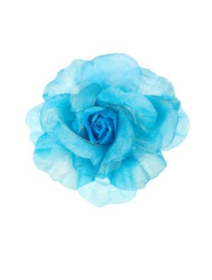 Kostümzubehör Ansteckblume einfach blau