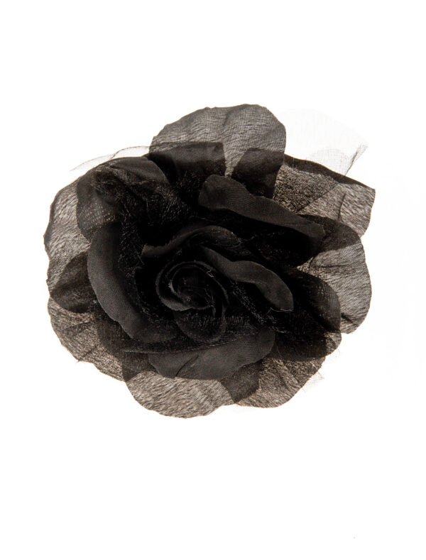 Kostümzubehör Ansteckblume einfach schwarz