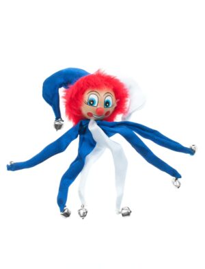 Kostümzubehör Anstecker Clown 11cm blau/weiß