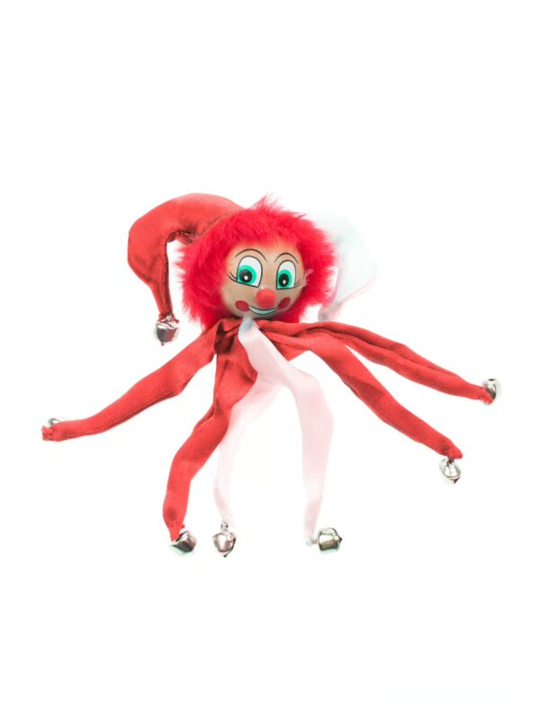 Kostümzubehör Anstecker Clown 11cm rot/weiß