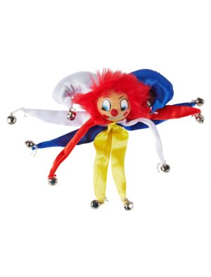 Kostümzubehör Anstecker Clown 11cm rot/weiß/blau