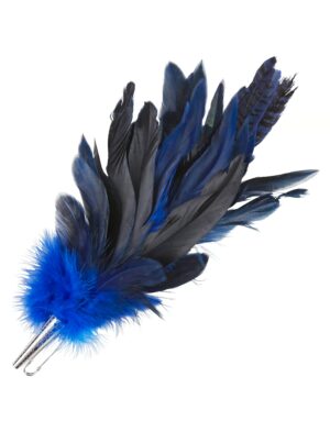 Kostümzubehör Ansteckfedern blau
