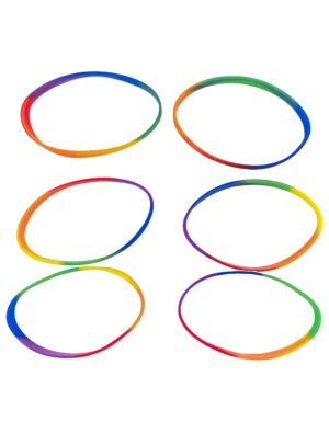 Kostümzubehör Armbänder 6 Stück rainbow