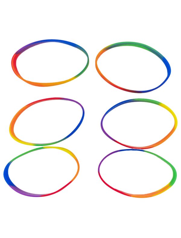 Kostümzubehör Armbänder 6 Stück rainbow