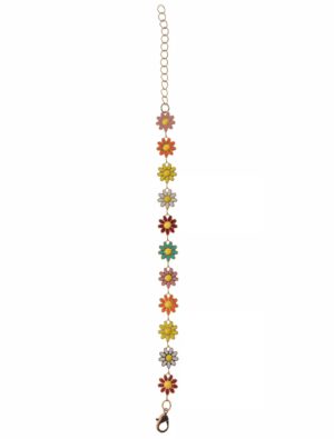 Kostümzubehör Armband Blumen bunt Farbe: bunt
