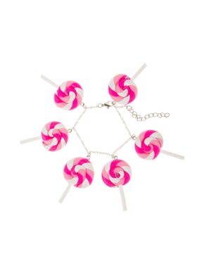Kostümzubehör Armband Candy Lolli pink/weiß