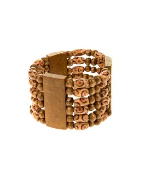 Kostümzubehör Armband Holzperlen Farbe: braun