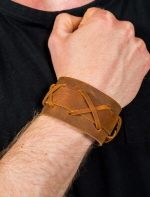 Kostümzubehör Armband Kunstleder braun