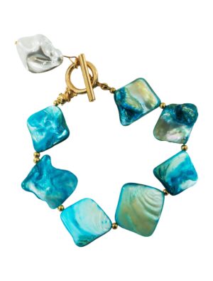 Kostümzubehör Armband Muscheln türkis