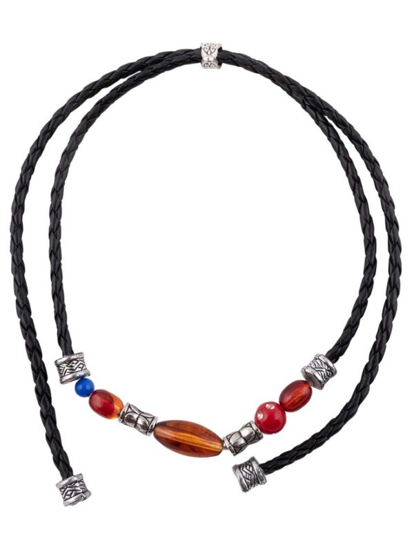 Kostümzubehör Armband Pirat mit Perlen schwarz